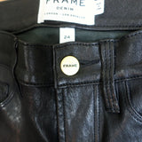 FRAME Le Skinny de Jeanne Leather Pants Washed Black Size 24