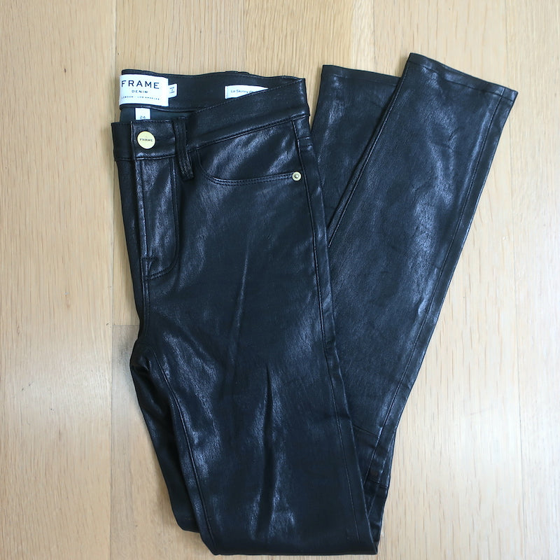 De Jeanne Frame Black Leather Jeans Frame Le Skinny De Jeanne