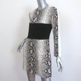 Carven Long Sleeve Mini Dress Paneled Snake Print Crepe Size 36