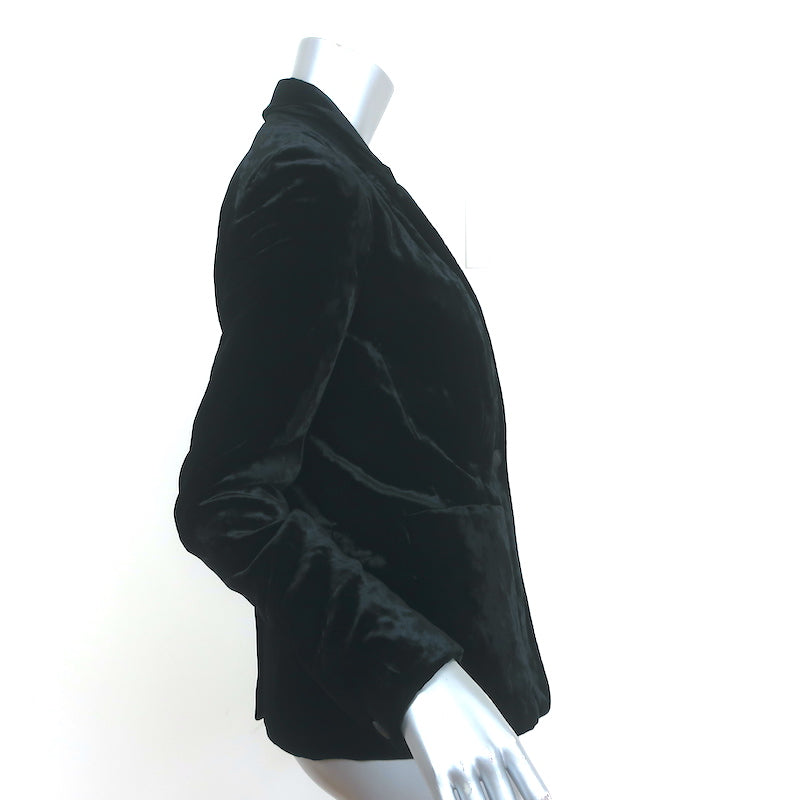 Rag &amp; Bone Loretta Blazer Black Crushed Velvet Size 2 One-Button Jacket NEW