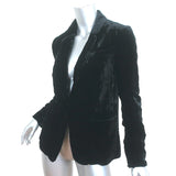 Rag & Bone Loretta Blazer Black Crushed Velvet Size 2 One-Button Jacket NEW
