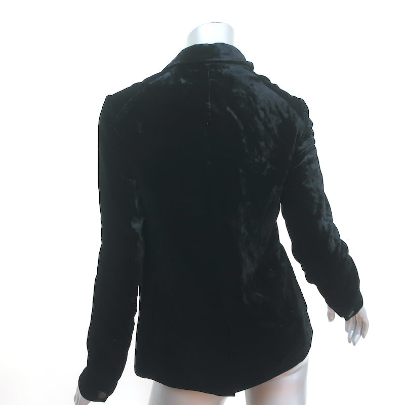 Rag &amp; Bone Loretta Blazer Black Crushed Velvet Size 2 One-Button Jacket NEW