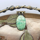 Valentino Scarab Bag Leaf-Embellished Gold Metallic Leather Small Shoulder Bag