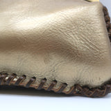 Valentino Scarab Bag Leaf-Embellished Gold Metallic Leather Small Shoulder Bag