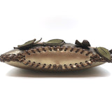 Valentino Scarab Bag Leaf-Embellished Gold Metallic Leather Small Shoulder Bag