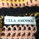 Ulla Johnson Puff Sleeve Crochet Top Amata Blush/Multi Striped Knit Size Small