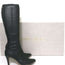 Jimmy Choo Grand Knee High Boots Black Grained Leather Size 37.5