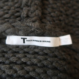 T by Alexander Wang Hoodie Gray Crochet Wool Size Extra Small Pullover Sweater