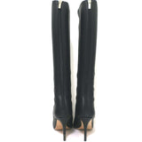 Jimmy Choo Grand Knee High Boots Black Grained Leather Size 37.5