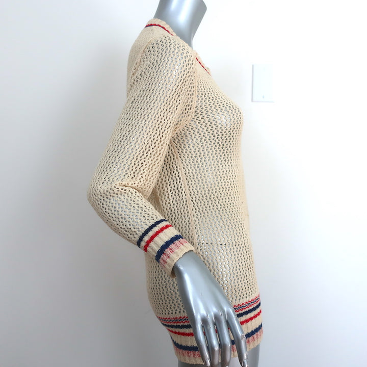 Isabel Marant Etoile Sweater Manray Ivory Open Knit Size 38 Crewneck Pullover