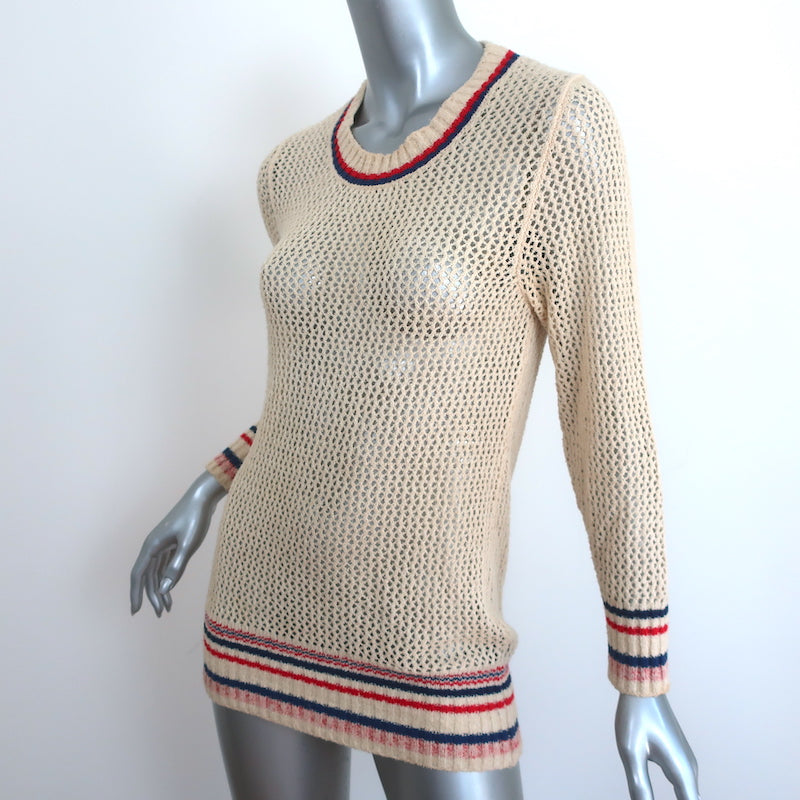 Isabel Marant Etoile Sweater Manray Ivory Open Knit Size 38 Crewneck Pullover