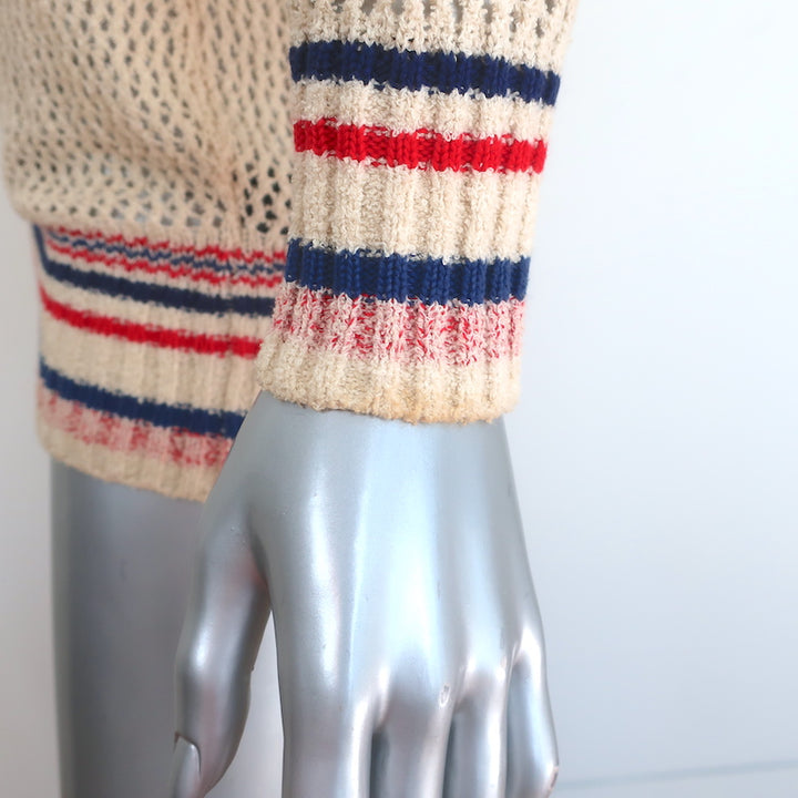 Isabel Marant Etoile Sweater Manray Ivory Open Knit Size 38 Crewneck Pullover
