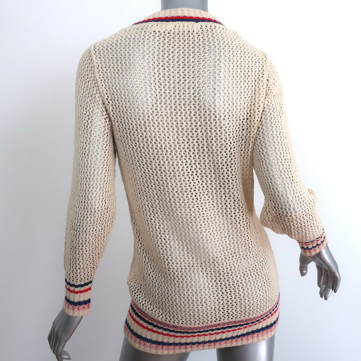 Isabel Marant Etoile Sweater Manray Ivory Open Knit Size 38 Crewneck Pullover