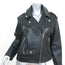 Yves Salomon Oversized Leather Biker Jacket Black Lambskin Size 38