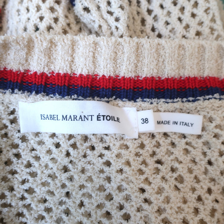 Isabel Marant Etoile Sweater Manray Ivory Open Knit Size 38 Crewneck Pullover