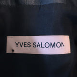 Yves Salomon Oversized Leather Biker Jacket Black Lambskin Size 38