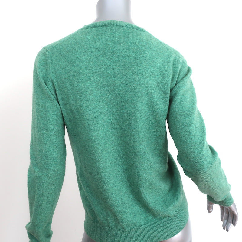 Chloe Cashmere V-Neck Sweater Jungle Green Size Medium