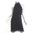 Fendi Open Back Halter Dress Black Ruffled Lace-Trim Silk Size 42
