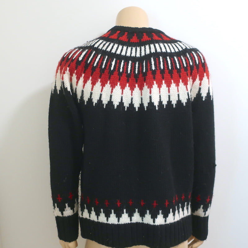 Polo Ralph Lauren Fair Isle Sweater Black Wool-Alpaca Size Medium