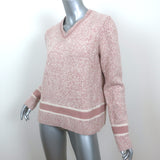 Christian Dior V-Neck Sweater Blush Wool-Cashmere Mouline Knit Size US 8