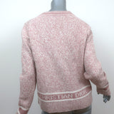 Christian Dior V-Neck Sweater Blush Wool-Cashmere Mouline Knit Size US 8