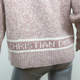 Christian Dior V-Neck Sweater Blush Wool-Cashmere Mouline Knit Size US 8