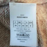 Christian Dior V-Neck Sweater Blush Wool-Cashmere Mouline Knit Size US 8