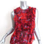Erdem Ruffle Blouse Red Printed Silk Size US 6 Sleeveless Top