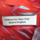 Erdem Ruffle Blouse Red Printed Silk Size US 6 Sleeveless Top