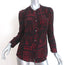Isabel Marant Etoile Button Down Blouse Black/Red Printed Silk Size 2