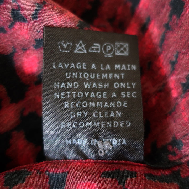 Isabel Marant Etoile Button Down Blouse Black/Red Printed Silk Size 2