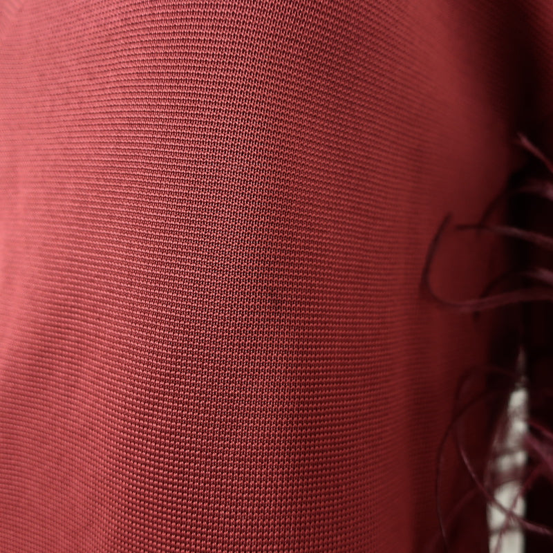 Valentino Feather-Trimmed Long Sleeve Top &amp; Pants Set Red Viscose Knit Size 42