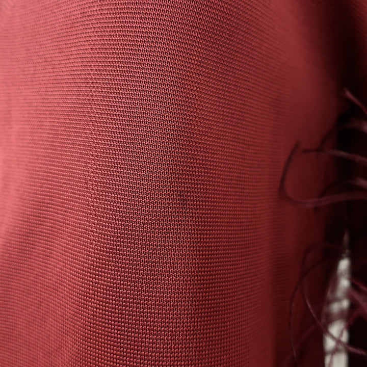 Valentino Feather-Trimmed Long Sleeve Top &amp; Pants Set Red Viscose Knit Size 42