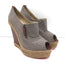 Christian Louboutin Deroba 140 Espadrille Wedges Taupe Flannel Size 41 NEW