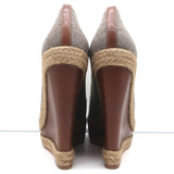 Christian Louboutin Deroba 140 Espadrille Wedges Taupe Flannel Size 41 NEW