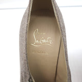 Christian Louboutin Deroba 140 Espadrille Wedges Taupe Flannel Size 41 NEW
