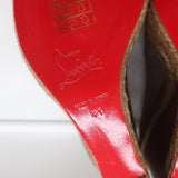 Christian Louboutin Deroba 140 Espadrille Wedges Taupe Flannel Size 41 NEW