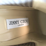 Jimmy Choo Ankle Boots Maiara Taupe Suede Size 39 Pointed Toe Booties