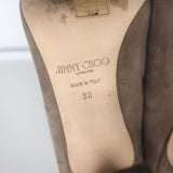 Jimmy Choo Ankle Boots Maiara Taupe Suede Size 39 Pointed Toe Booties