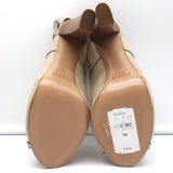 Chloe Peep Toe Slingback Heels Off-White Leather Size 40 NEW