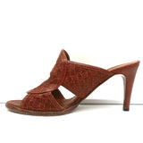 Bottega Veneta Intrecciato Circle Cutout Sandals Brown Leather Size 40