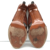 Bottega Veneta Intrecciato Circle Cutout Sandals Brown Leather Size 40