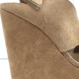 Pedro Garcia Platform Slingback Wedge Sandals Tamesis Brown Suede Size 40 NEW