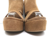 Pedro Garcia Platform Slingback Wedge Sandals Tamesis Brown Suede Size 40 NEW