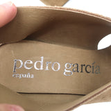 Pedro Garcia Platform Slingback Wedge Sandals Tamesis Brown Suede Size 40 NEW