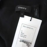 Theory Cold Shoulder Cashmere Sweater Black Size Small V-Neck Pullover NEW