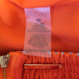 Alexis Embroidered Linen Crop Top Jacket & Skirt Set Orange Size Extra Small
