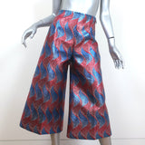 Gucci Garden One of a Kind Cropped Wide Leg Pants Red/Blue Lurex Size 2