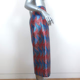Gucci Garden One of a Kind Cropped Wide Leg Pants Red/Blue Lurex Size 2