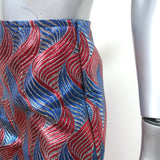 Gucci Garden One of a Kind Cropped Wide Leg Pants Red/Blue Lurex Size 2